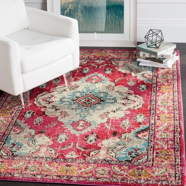 Safavieh Monaco Vintage Boho Medallion Pink/ Multicolored Rug - 8' X 11'