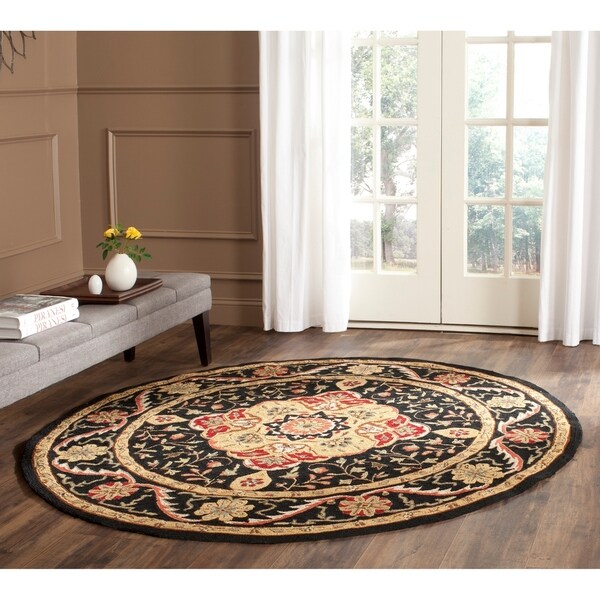 Safavieh Hand-hooked Easy to Care Black/ Cream Rug - 8' x 10'