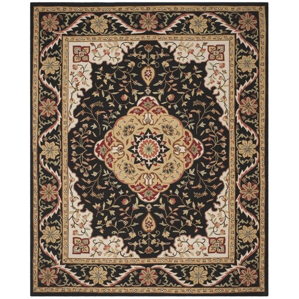 Safavieh Hand-hooked Easy to Care Black/ Cream Rug - 8' x 10'