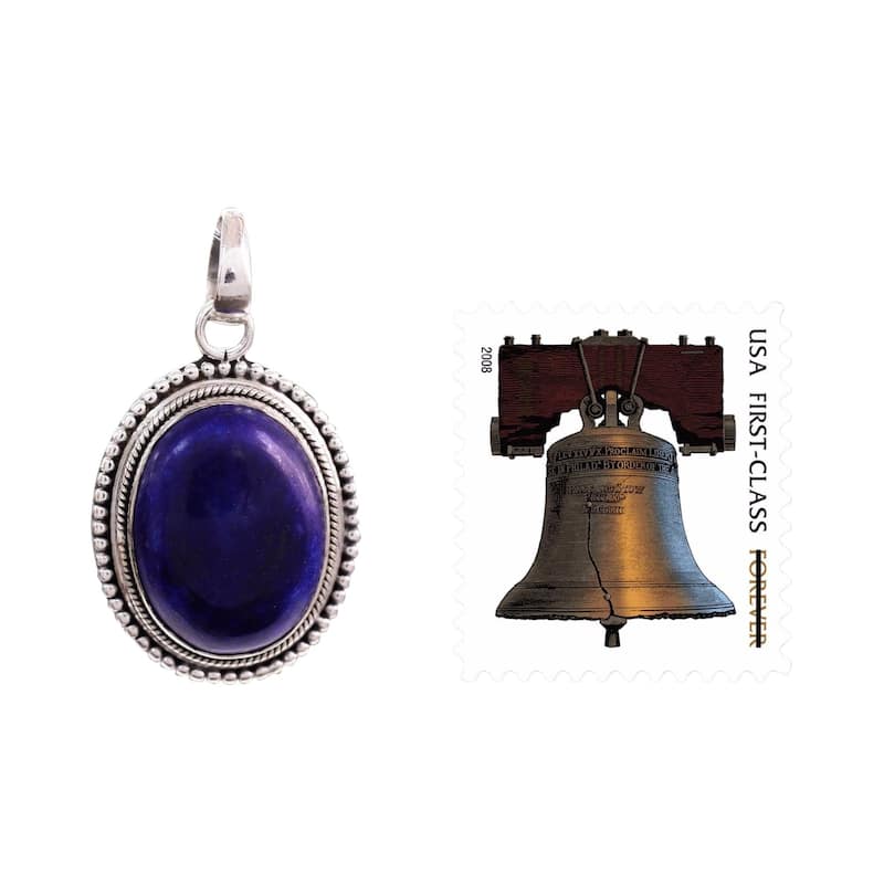 NOVICA Handmade Sterling Silver True Clarity Lapis Lazuli Necklace (India) - 7'6" x 9'6"