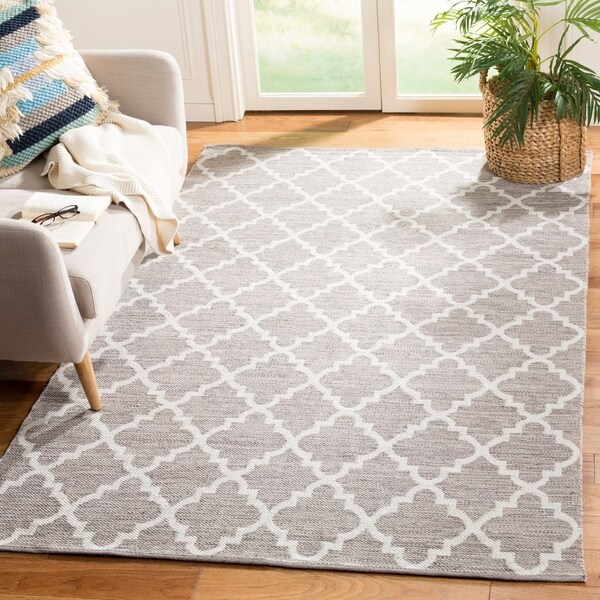 Safavieh Hand-Woven Montauk Grey/ Ivory Cotton Rug - 10' x 14'