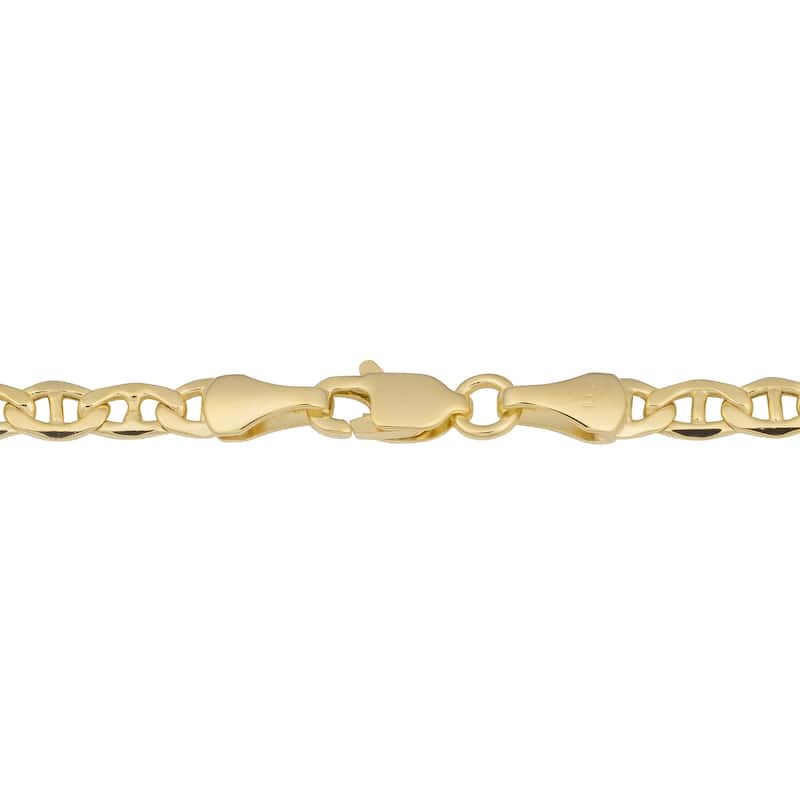 Fremada 10k Two-tone Gold Mariner Link with Bar Station Bracelet (8 inches)