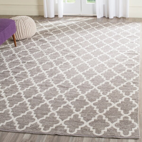Safavieh Hand-Woven Montauk Grey/ Ivory Cotton Rug - 9' x 12'