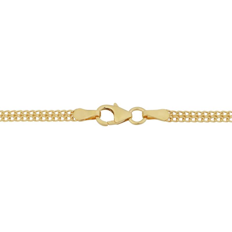 Fremada Italian 10k Yellow Gold Fancy Braided Curb Link Necklace (17 inches)