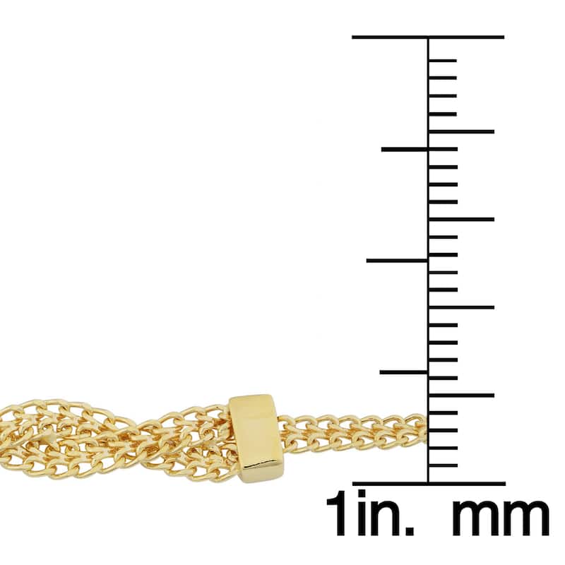 Fremada Italian 10k Yellow Gold Fancy Braided Curb Link Bracelet (7.5 inches)