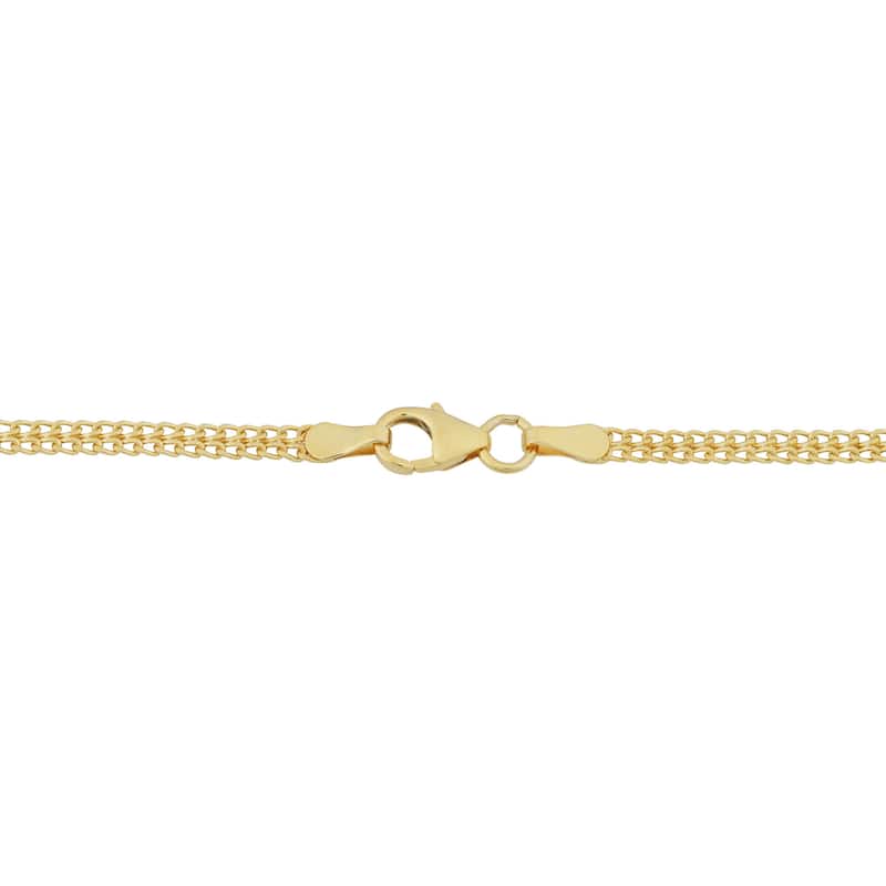 Fremada Italian 10k Yellow Gold Fancy Braided Curb Link Bracelet (7.5 inches)