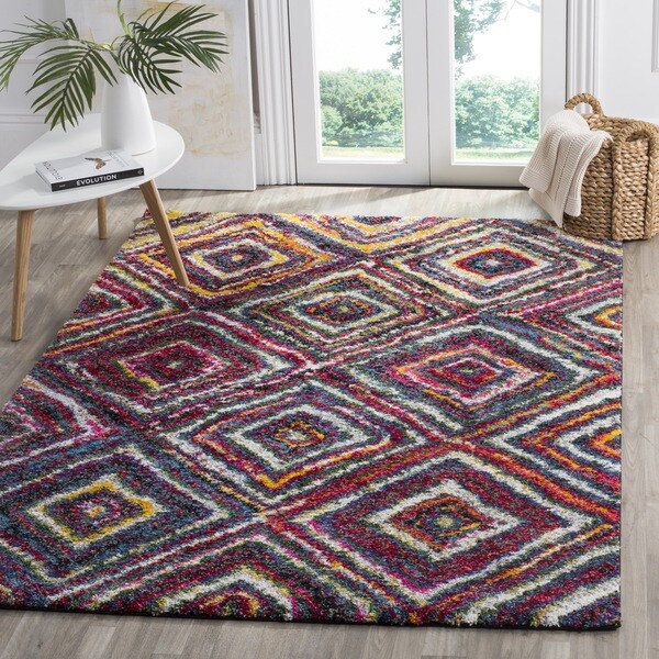 Safavieh Fiesta Shag Diamond Multicolored Rug - 8' x 10'