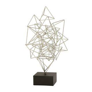 slide 1 of 1, Abstract Metal Silver Sculpture
