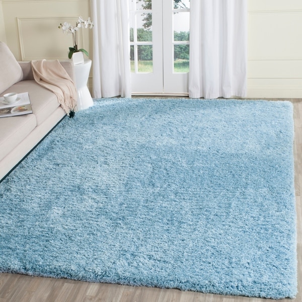 Safavieh Supreme Shag Light Blue Polyester Rug - 8' x 10'
