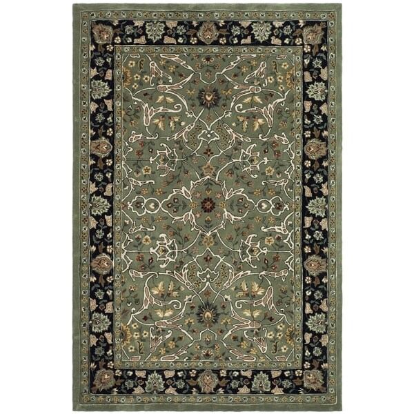 Safavieh Hand-hooked Total Perform Green/ Black Acrylic Rug - 8' x 10'