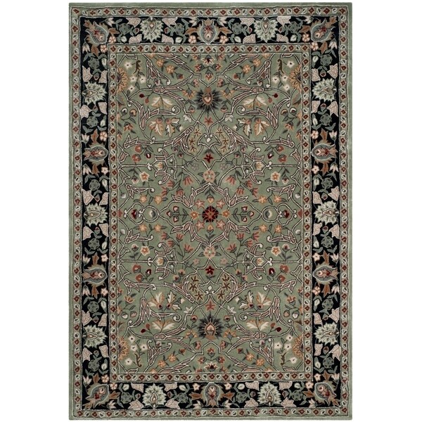 Safavieh Hand-hooked Total Perform Green/ Black Acrylic Rug - 8' x 10'