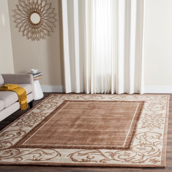 Safavieh Hand-hooked Total Perform Mocha/ Ivory Acrylic Rug - 9' x 12'