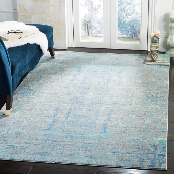 Safavieh Mystique Watercolor Light Blue/ Multi Silky Rug - 10' x 13'