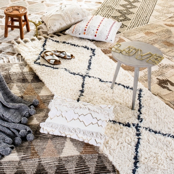 Safavieh Handmade Natura Grey/ Ivory Wool Rug - 8' x 10'