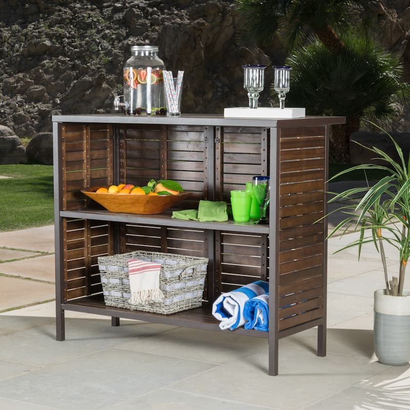 Milos Acacia Wood 3-piece Outdoor Bistro Bar Set by Christopher Knight Home