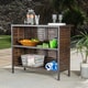 preview thumbnail 5 of 8, Milos Acacia Wood 3-piece Outdoor Bistro Bar Set by Christopher Knight Home