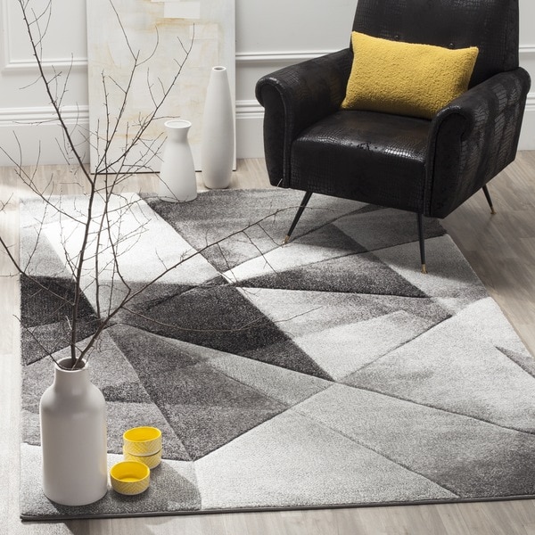 Safavieh Porcello Modern Abstract Light Grey/ Charcoal Rug (8' x 10')
