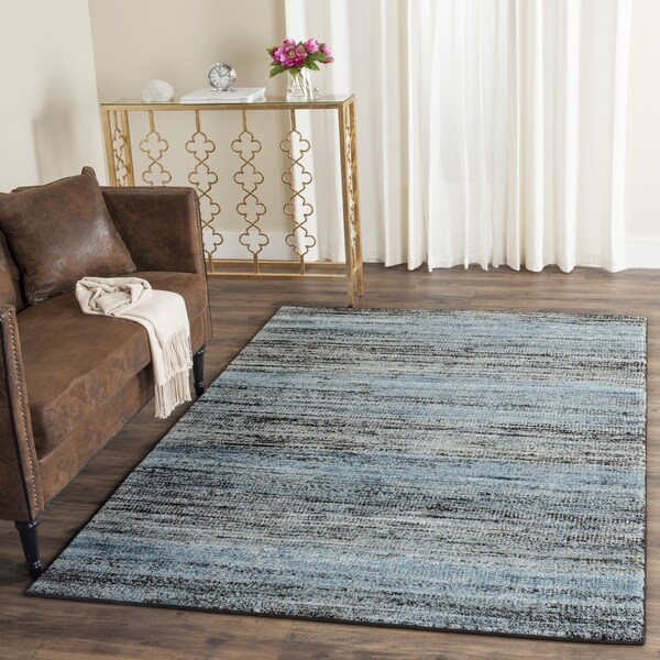 Safavieh Porcello Modern Stripe Charcoal/ Blue Rug - 8' x 10'