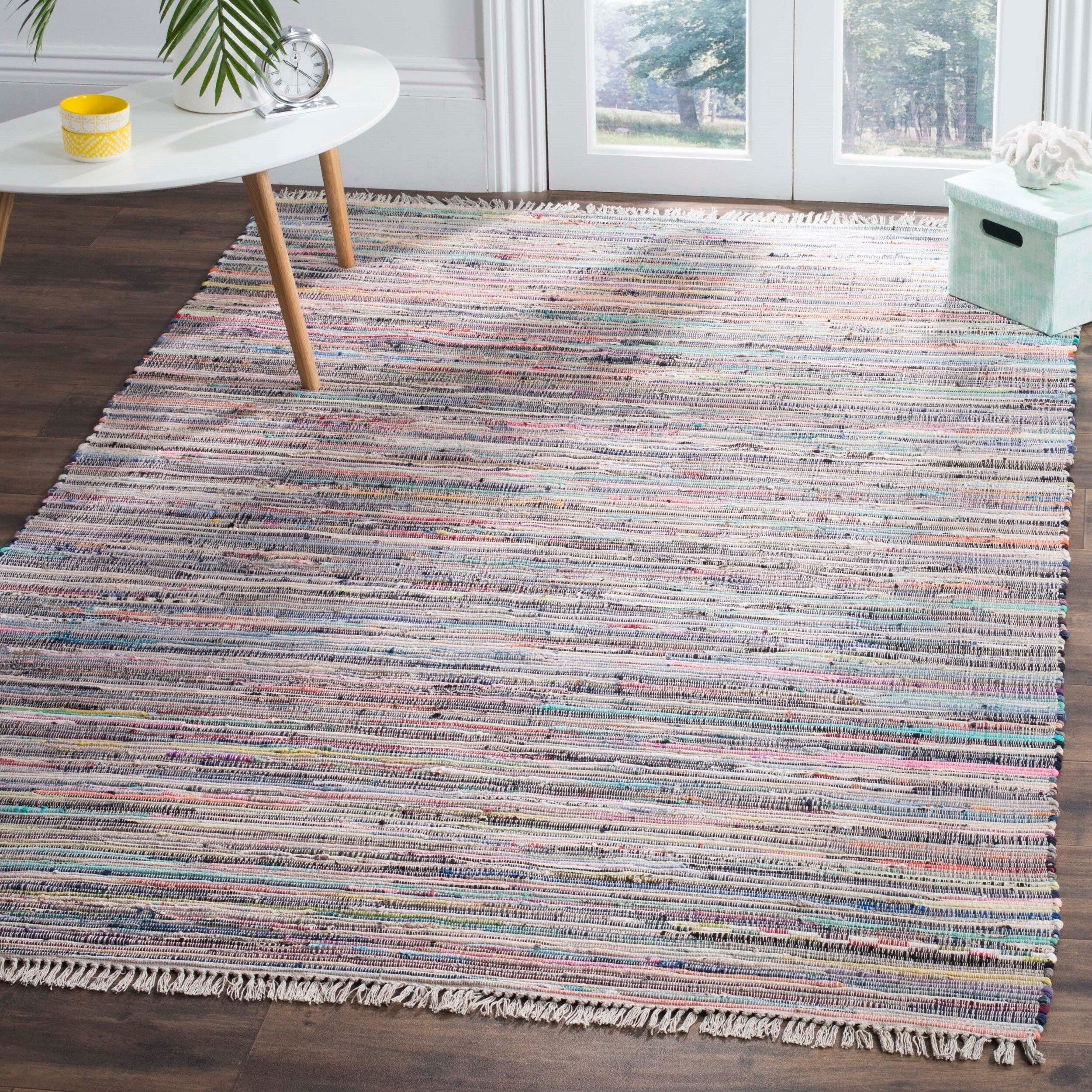 Shop Safavieh HandWoven Rag Rug Grey/ Multi Cotton Rug 8' x 10' On Sale Free Shipping