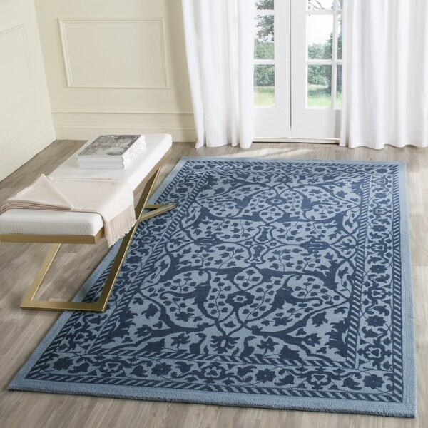Safavieh Handmade Restoration Vintage Blue/ Dark Blue Wool Rug - 8' x 10'