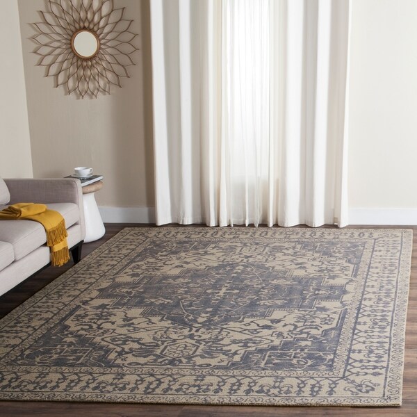 Safavieh Handmade Restoration Vintage Oriental Blue/ Grey Wool Rug - 8' x 10'