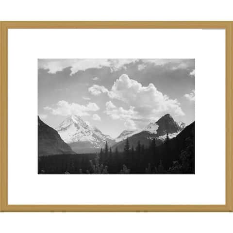 Global Gallery Ansel Adams 'Mountains and Clouds, Glacier National Park, Montana' Framed Art