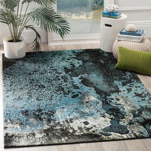 Safavieh Glacier Abstract Watercolor Blue/ Multi Area Rug - 8' x 10'