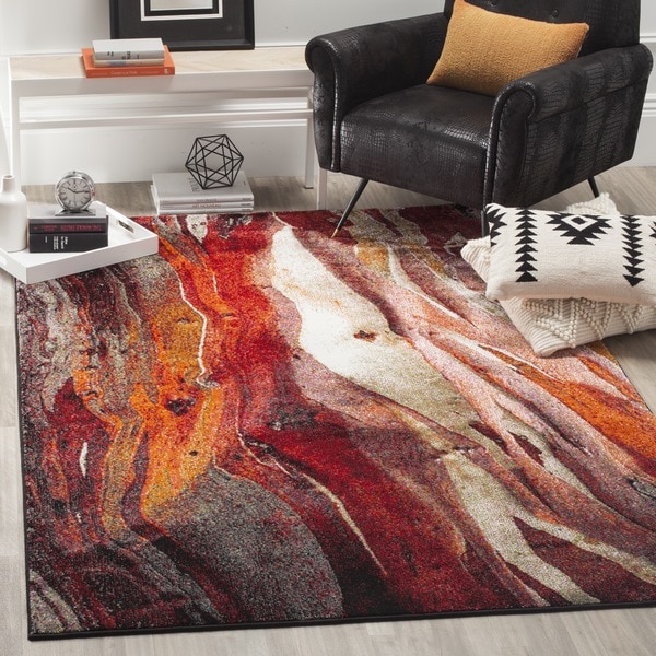 Safavieh Glacier Contemporary Abstract Red/ Multi Area Rug - 8' x 10'