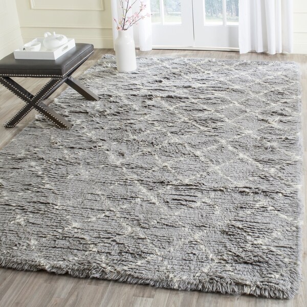 Safavieh Handmade Kenya Light Grey/ Ivory Wool Rug - 9' x 12'