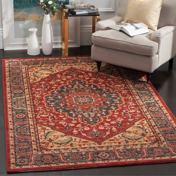 Safavieh Mahal Traditional Grandeur Navy/ Red Rug - 10' X 14'