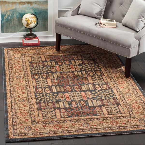Safavieh Mahal Traditional Grandeur Navy/ Natural Rug - 10' x 14'