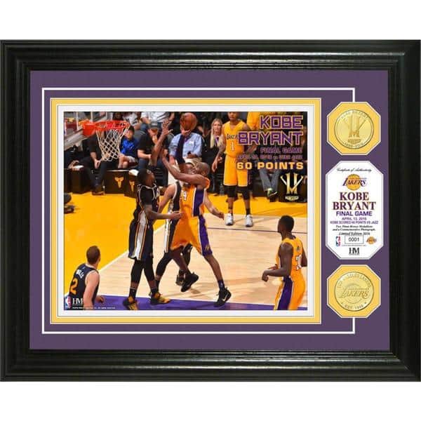 Kobe Bryant autographed hardwood floor from last game sells for