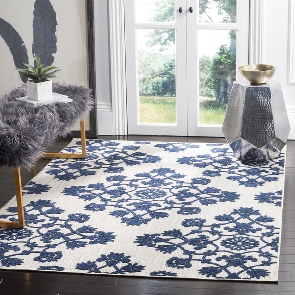 Safavieh Cottage Light Grey/ Royal Blue Rug 9' x 12' Free Shipping
