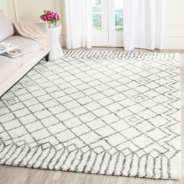 Safavieh Handmade Casablanca Ivory/ Grey Wool Rug - 8' x 10'