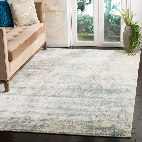 Safavieh Handmade Mirage Modern Watercolor Aqua Sky Viscose Rug - 9' x 12'