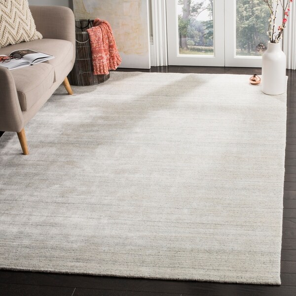 Safavieh Handmade Mirage Modern Tonal Silver Wool Viscose Rug Safavieh Handmade Mirage Modern Tonal Silver Wool Viscose Rug 9 X27