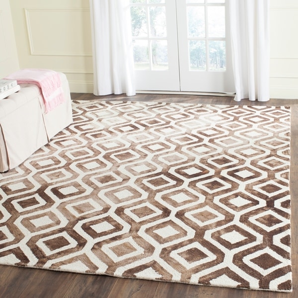Safavieh Handmade Dip Dye Watercolor Vintage Ivory/ Chocolate Wool Rug - 9' x 12'