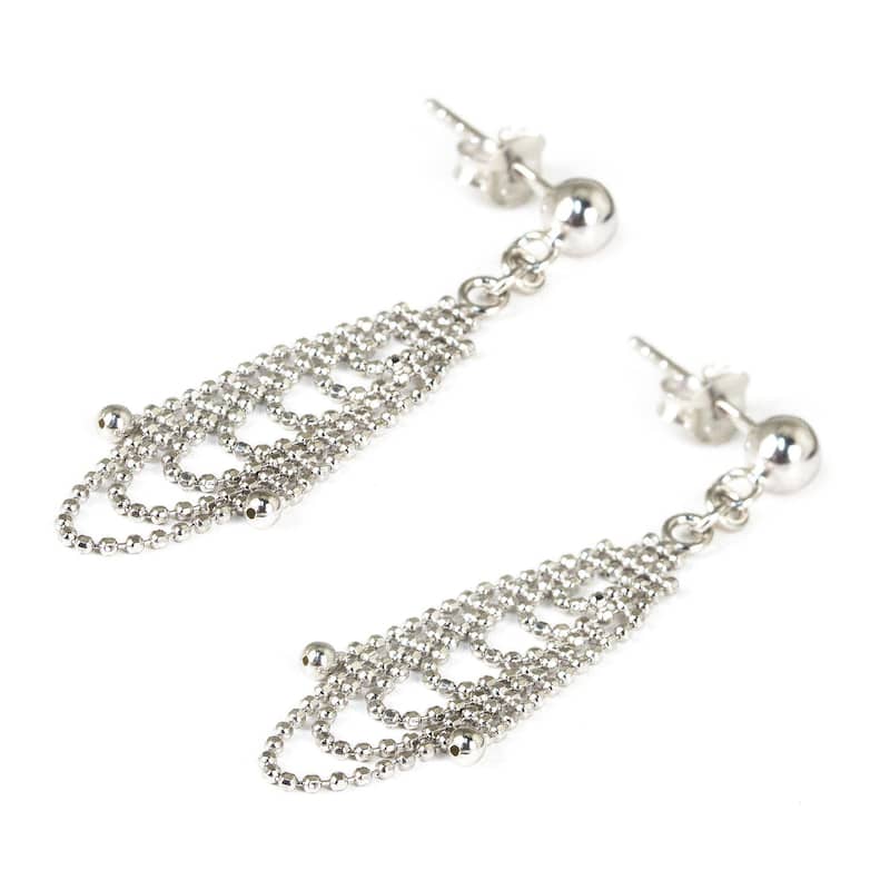 Handmade Sterling Silver 'Grand Dame' Earrings (Thailand) - 1.7L*0.6W