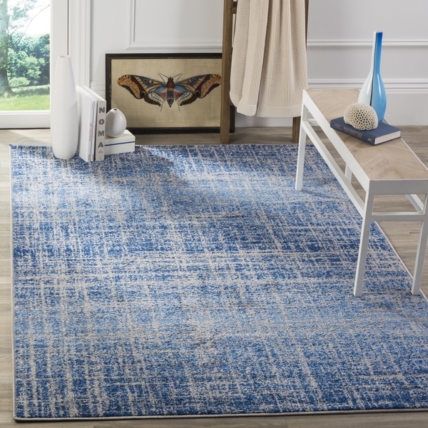 Clay Alder Home Modern Abstract Blue/ Silver Area Rug - 8' x 10'