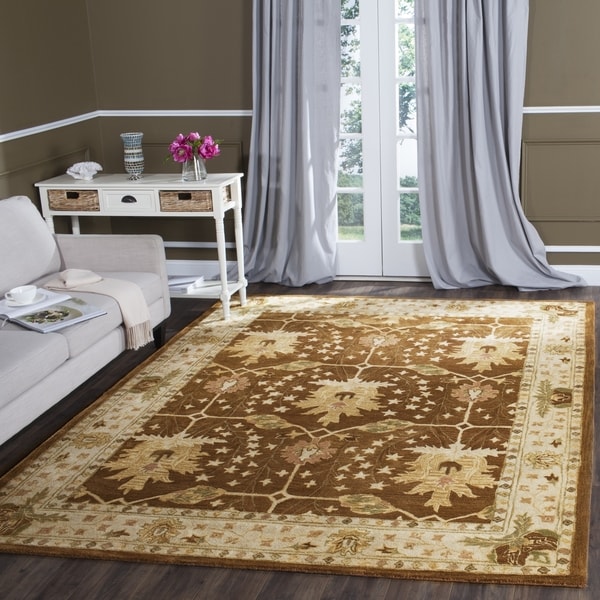 Safavieh Handmade Antiquity Brown/ Beige Wool Rug - 7'6 x 9'6