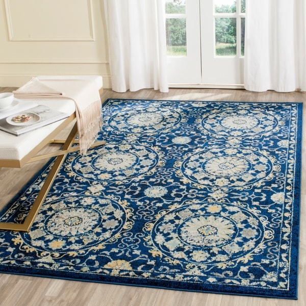 Safavieh Evoke Vintage Navy Blue/ Ivory Distressed Rug - 10' x 14'