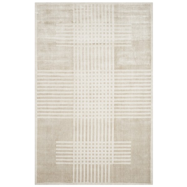 Safavieh Handmade Mirage Modern Beige Banana Art Silk Rug - 8' x 10'