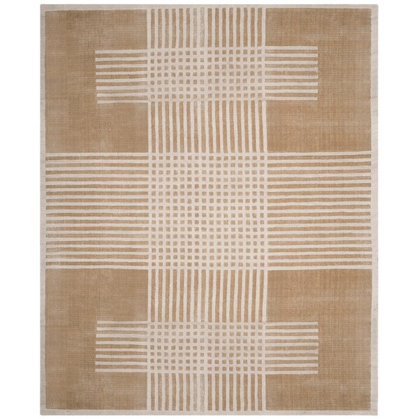 Safavieh Handmade Mirage Modern Beige Banana Art Silk Rug - 8' x 10'