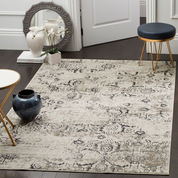 Safavieh Artifact Vintage Charcoal/ Cream Distressed Rug - 6'7 x 9'2