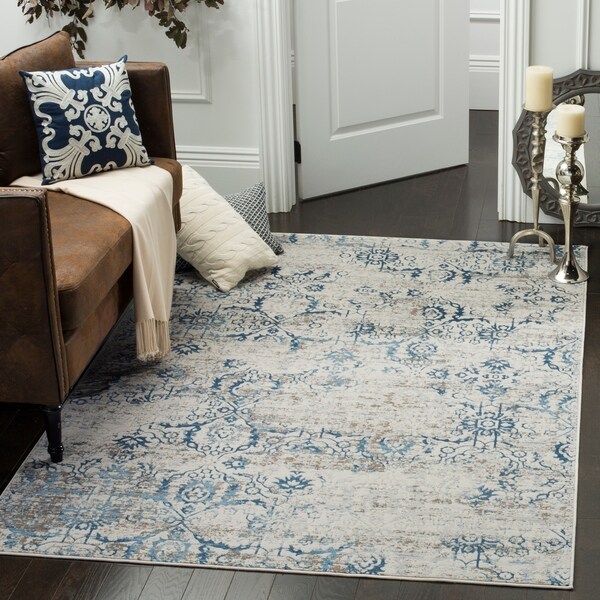 Safavieh Artifact Vintage Blue/ Cream Distressed Rug - 6'7 x 9'2
