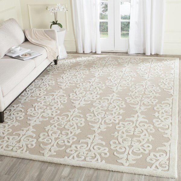 Safavieh Handmade Bella Sand/ Ivory Wool Rug - 9' x 12'