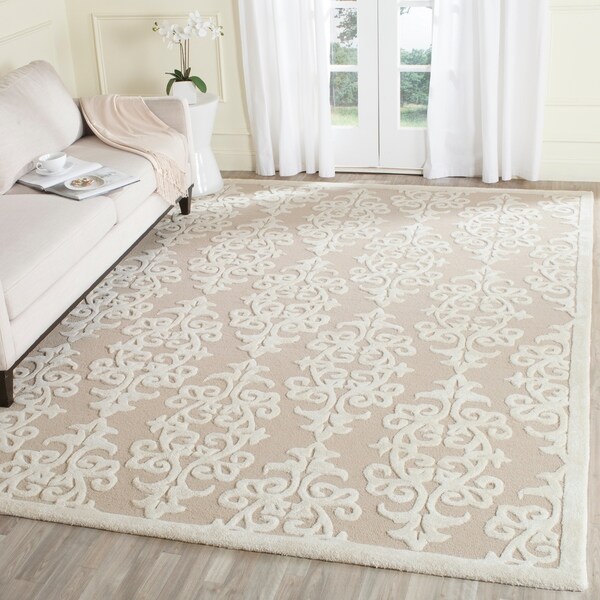Safavieh Handmade Bella Sand/ Ivory Wool Rug - 9' x 12'