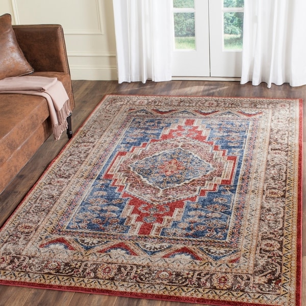 Safavieh Bijar Traditional Oriental Royal Blue/ Brown Distressed Rug - 8' x 10'