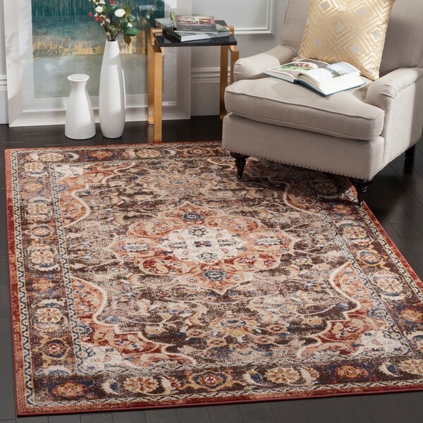 Safavieh Bijar Traditional Oriental Brown/ Rust Distressed Rug - 9' x 12'
