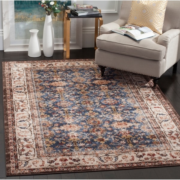 Safavieh Bijar Traditional Oriental Royal Blue/ Ivory Distressed Rug - 8' x 10'